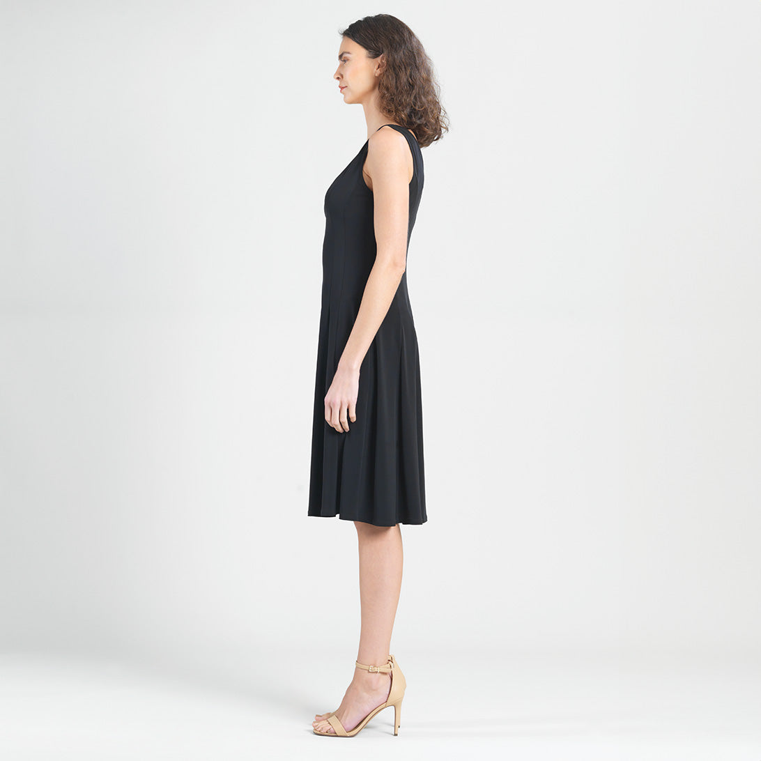 Sleeveless V-Neck Flared Dress - Black | Clara Sunwoo Smart Buy