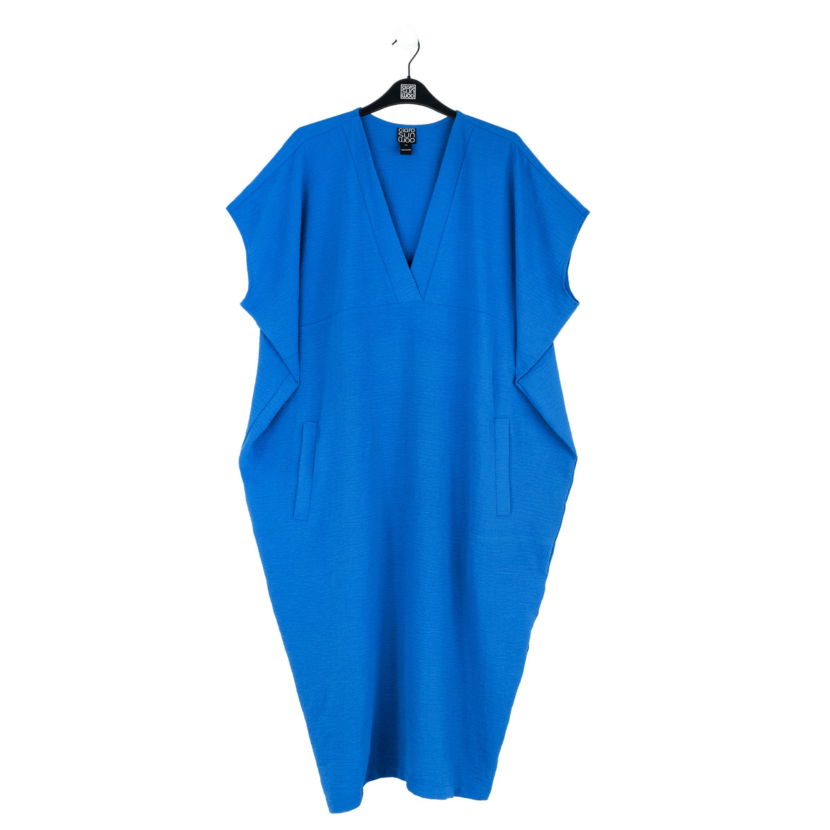 Textured Rayon - Caftan Pocket Dress - Cobalt - Final Sale | Clara Sunwoo Trusted