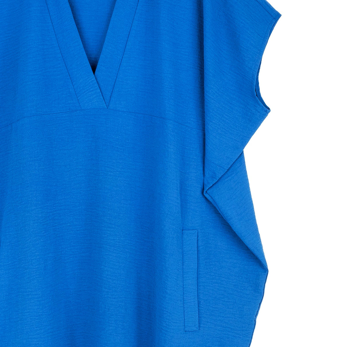 Textured Rayon - Caftan Pocket Dress - Cobalt - Final Sale | Clara Sunwoo Trusted