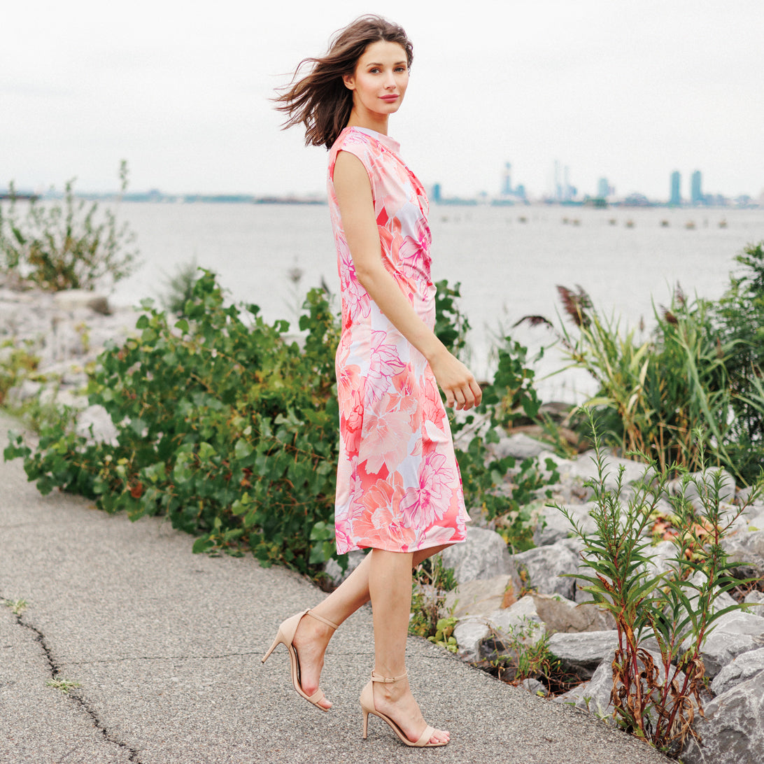Butter Knit - Side Slit Midi Dress - Sunset Petals - Final Sale | Clara Sunwoo Great Value
