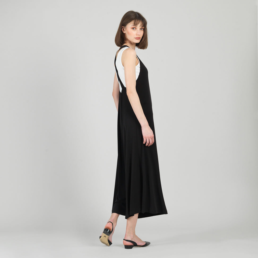 V-Neck Cross Back Jumpsuit - Black - Final Sale | Clara Sunwoo Sale