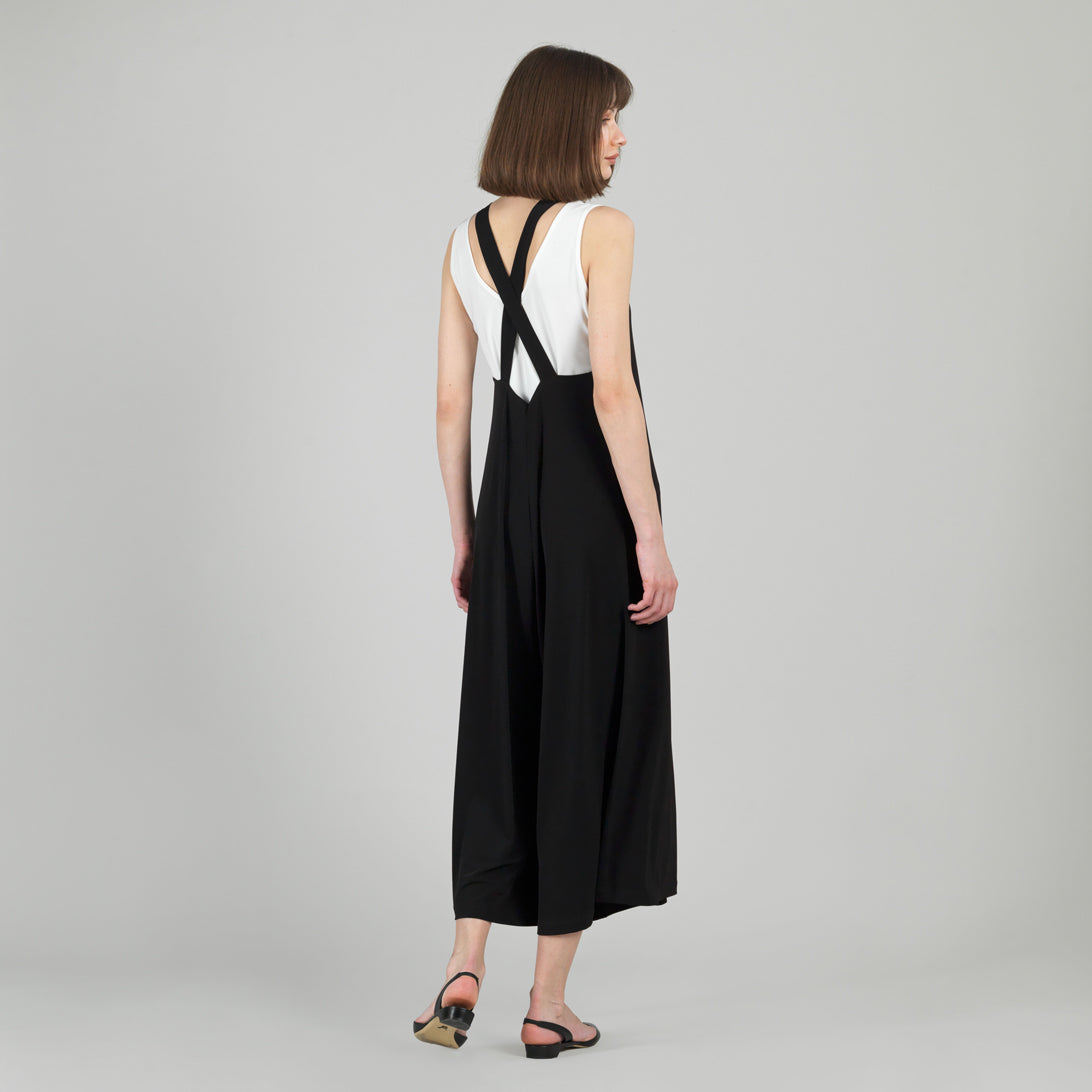 V-Neck Cross Back Jumpsuit - Black - Final Sale | Clara Sunwoo Sale