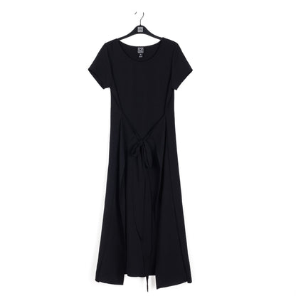 Soft Textured Rayon - Tie Wrap Overlay Midi Dress - Black - Final Sale! | Clara Sunwoo Deals