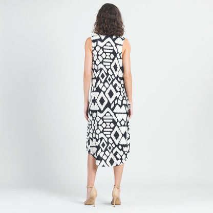 Crinkle Pleat Knit - Crossover Tulip Hem Dress - Aztec - Final Sale! | Clara Sunwoo Premium