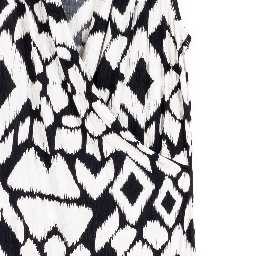 Crinkle Pleat Knit - Crossover Tulip Hem Dress - Aztec - Final Sale! | Clara Sunwoo Premium