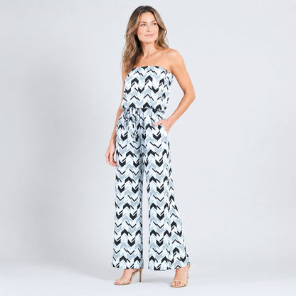 Tube Top Pocket Jumpsuit - Chevron Stripe - Final Sale! | Clara Sunwoo Best Price