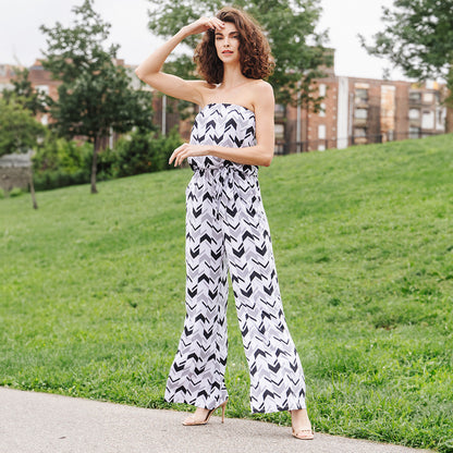 Tube Top Pocket Jumpsuit - Chevron Stripe - Final Sale! | Clara Sunwoo Best Price
