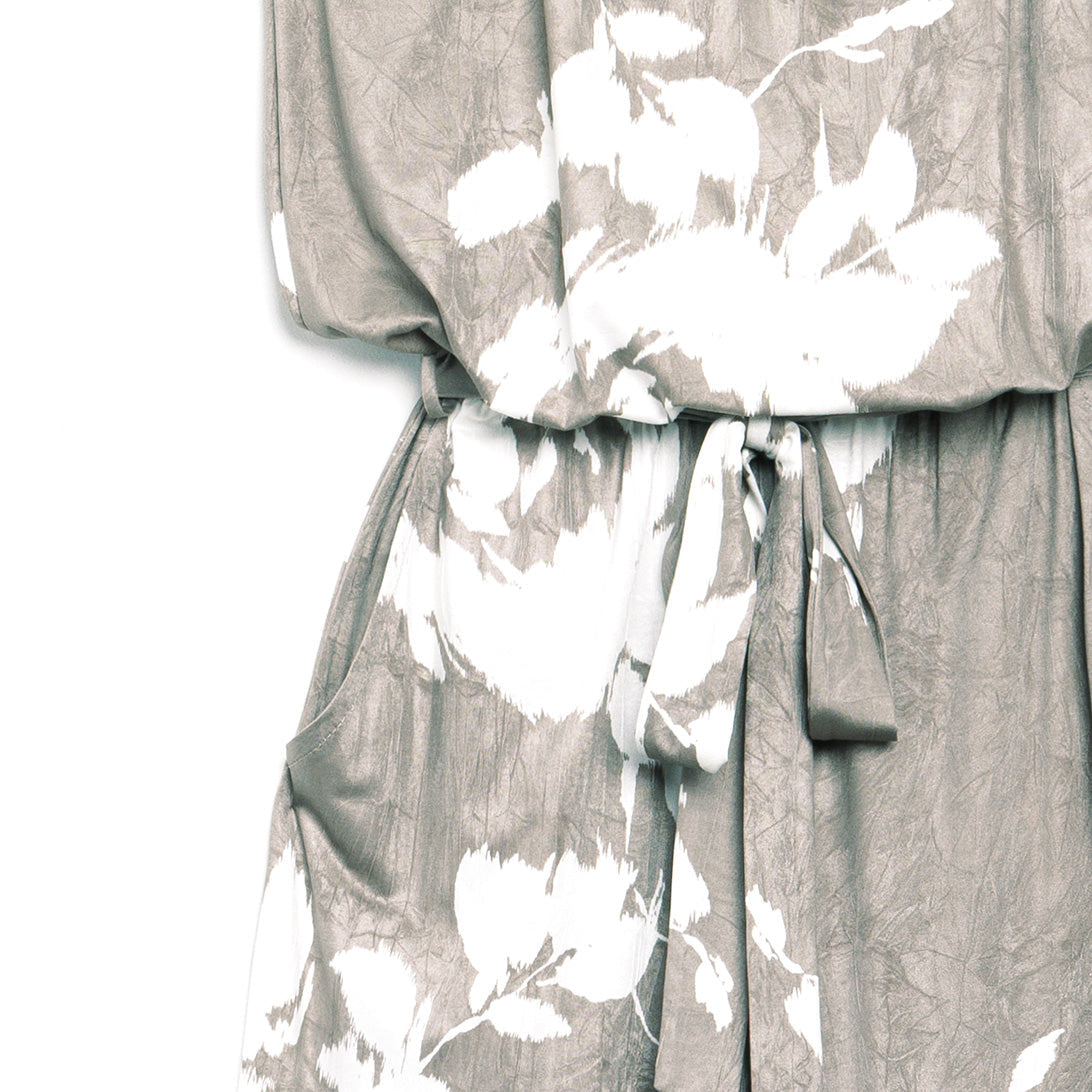 Crush Silk Knit - Tube Top Pocket Jumpsuit - Dreamy Floral-Taupe - Final Sale! | Clara Sunwoo New