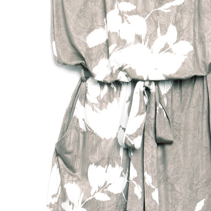 Crush Silk Knit - Tube Top Pocket Jumpsuit - Dreamy Floral-Taupe - Final Sale! | Clara Sunwoo New
