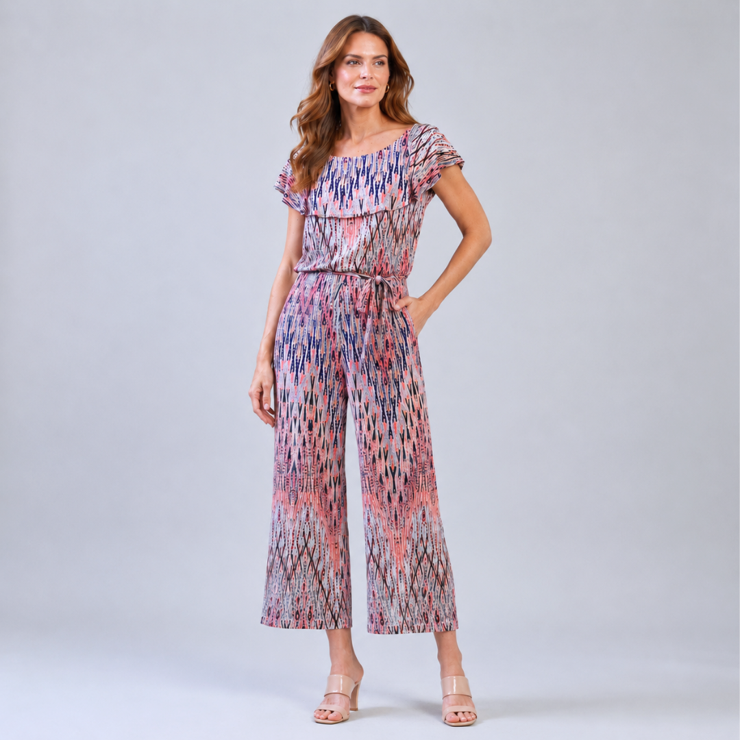 Ruffle Off Shoulder Pocket Jumpsuit - Boho Weave - Final Sale! | Clara Sunwoo Featured