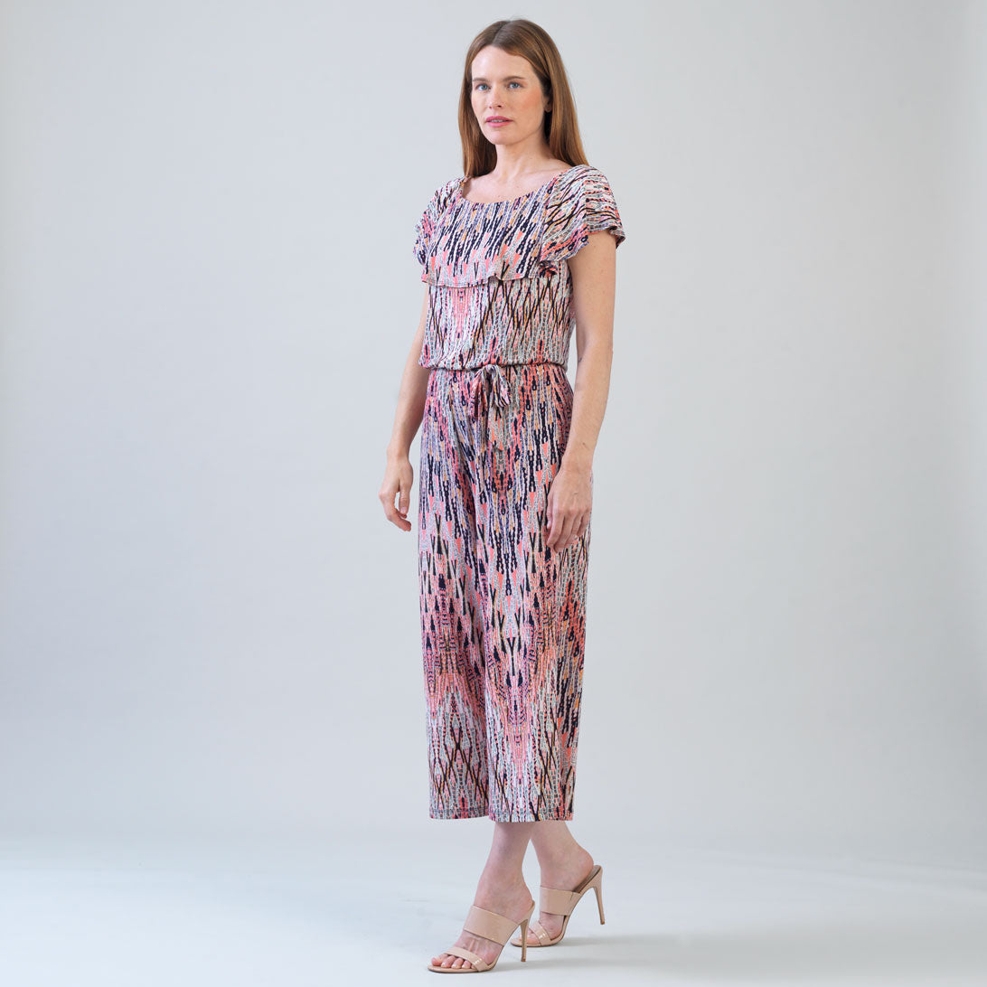 Ruffle Off Shoulder Pocket Jumpsuit - Boho Weave - Final Sale! | Clara Sunwoo Featured