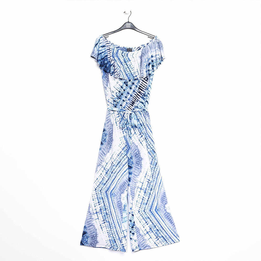 Ruffle Off Shoulder Pocket Jumpsuit - Acid Wash - Final Sale! | Clara Sunwoo Essential