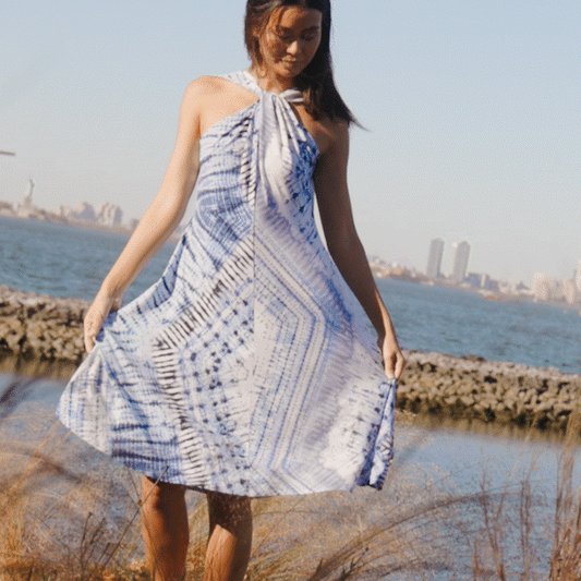 Grecian Halter Swing Dress - Acid Wash - Final Sale! | Clara Sunwoo Value