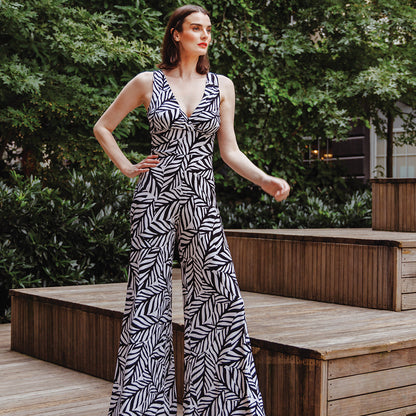 Signature Jumpsuit - Leaf Stripe - Final Sale! | Clara Sunwoo Classic