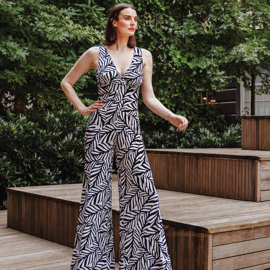 Signature Jumpsuit - Leaf Stripe - Final Sale! | Clara Sunwoo Classic