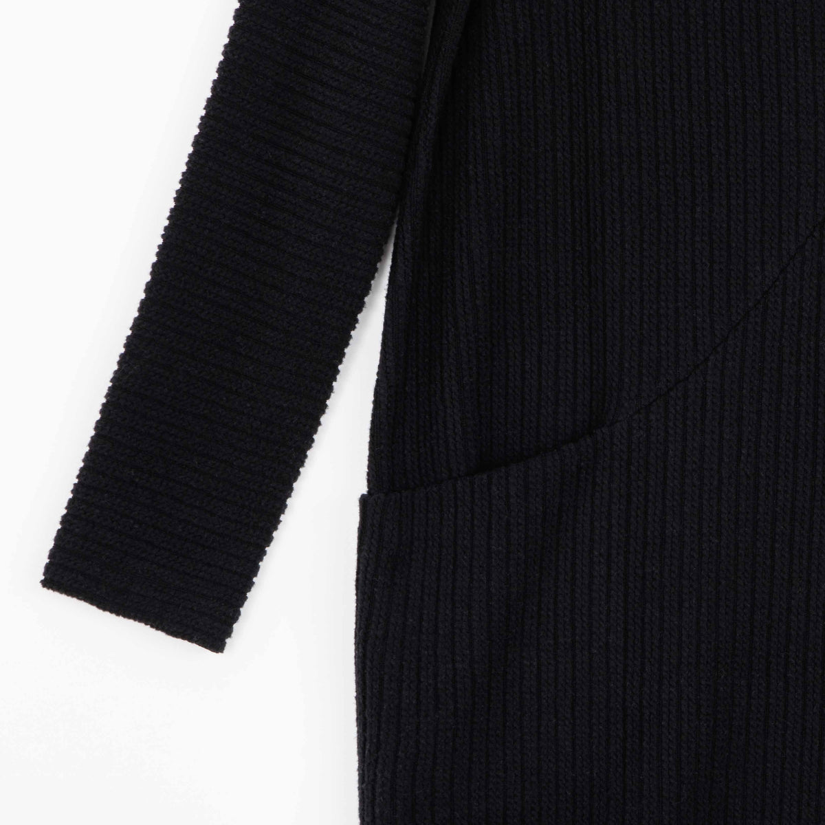 Chunky Ribbed - Tunic Pocket Sweater Dress - Black - Final Sale! | Clara Sunwoo Smart Buy