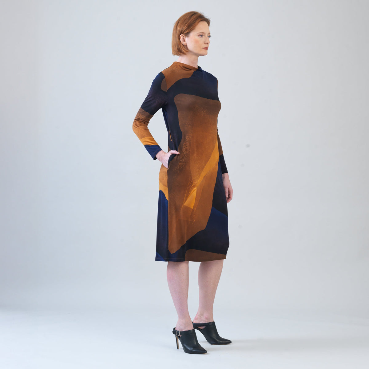 Tie Waist Pocket Midi Dress - Tan Watercolor - Final Sale! | Clara Sunwoo Latest