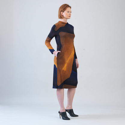 Tie Waist Pocket Midi Dress - Tan Watercolor - Final Sale! | Clara Sunwoo Latest