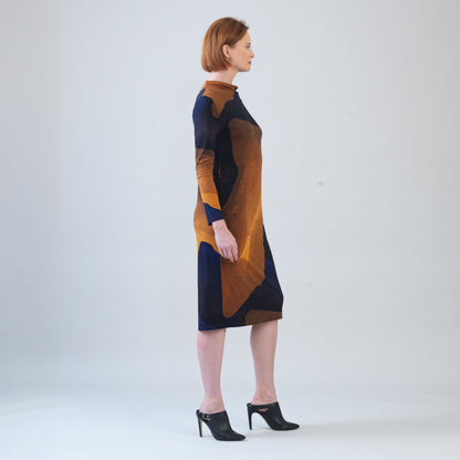 Tie Waist Pocket Midi Dress - Tan Watercolor - Final Sale! | Clara Sunwoo Latest