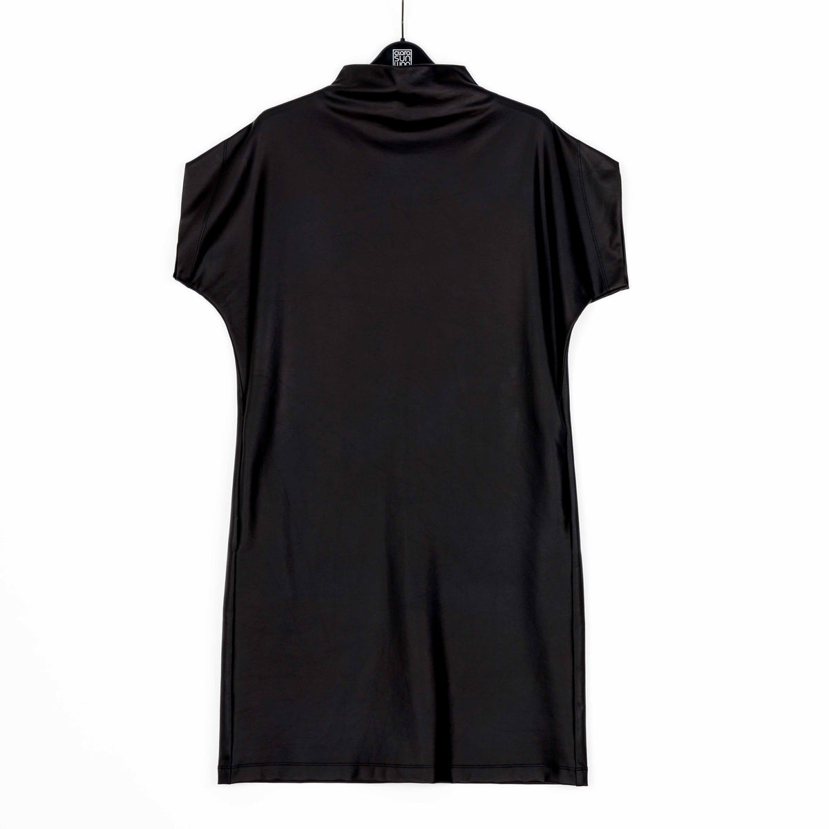Liquid Leather™ - High Neck Tunic Pocket Dress - Black - Final Sale! | Clara Sunwoo Everyday