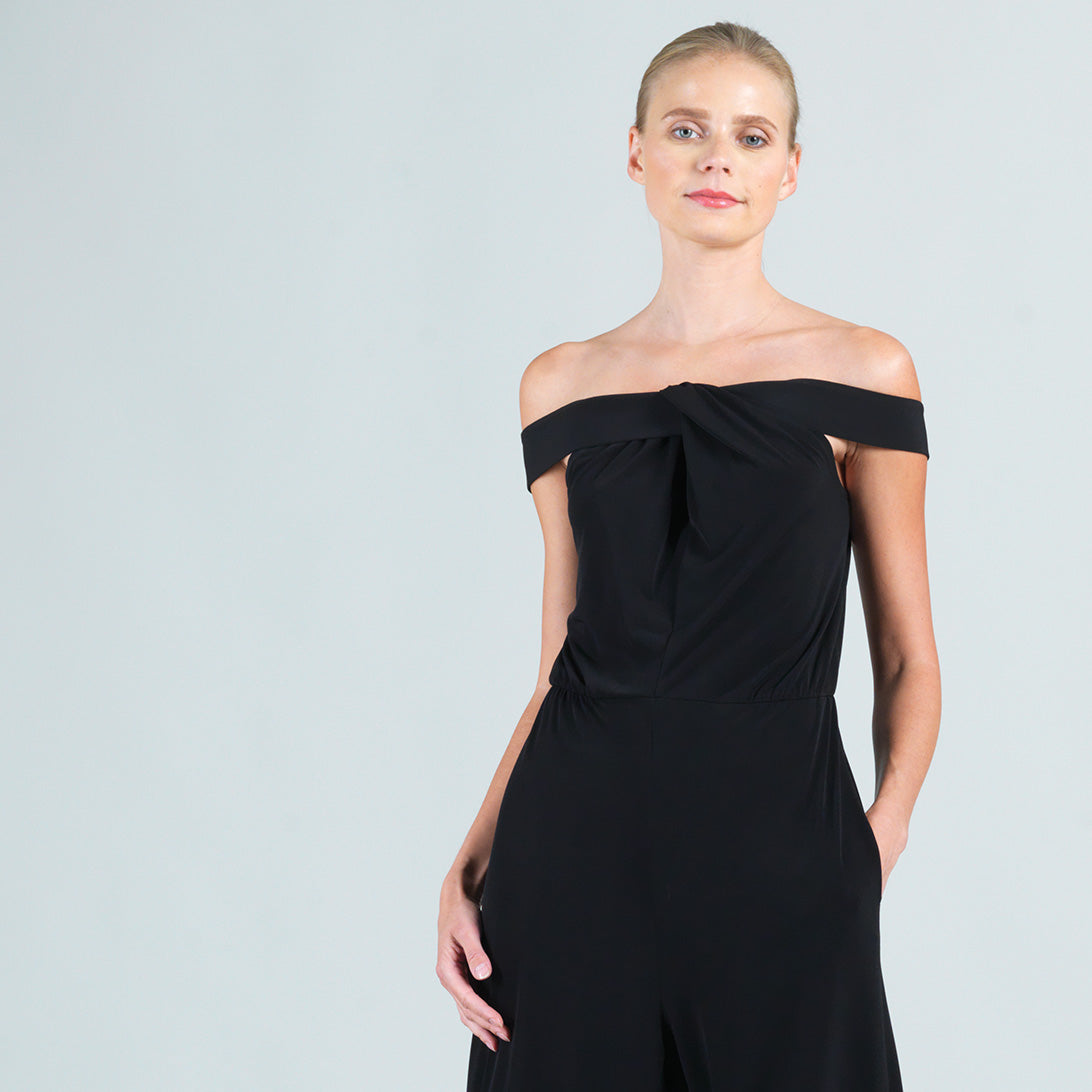 Grecian Halter Pocket Jumpsuit - Black - Final Sale! | Clara Sunwoo Quality