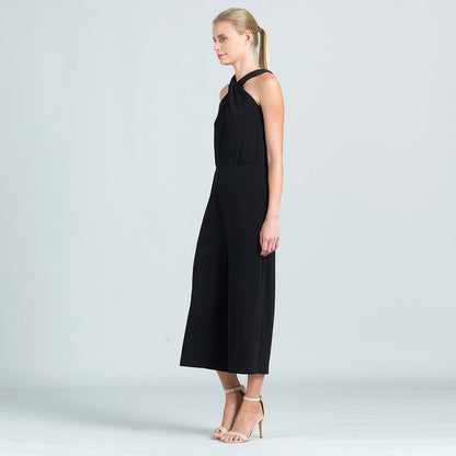 Grecian Halter Pocket Jumpsuit - Black - Final Sale! | Clara Sunwoo Quality