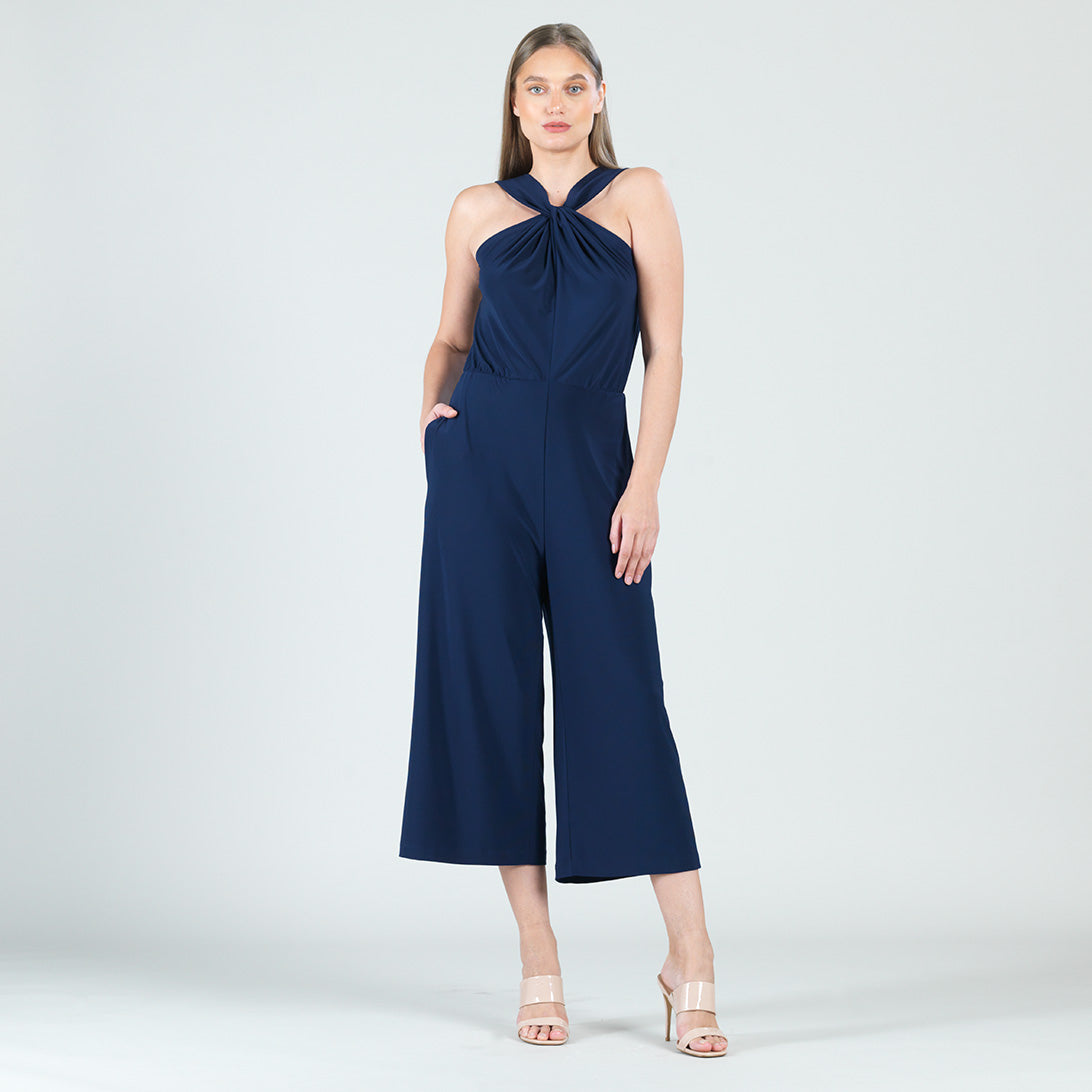 Grecian Halter Pocket Jumpsuit - Navy - Final Sale! | Clara Sunwoo Latest