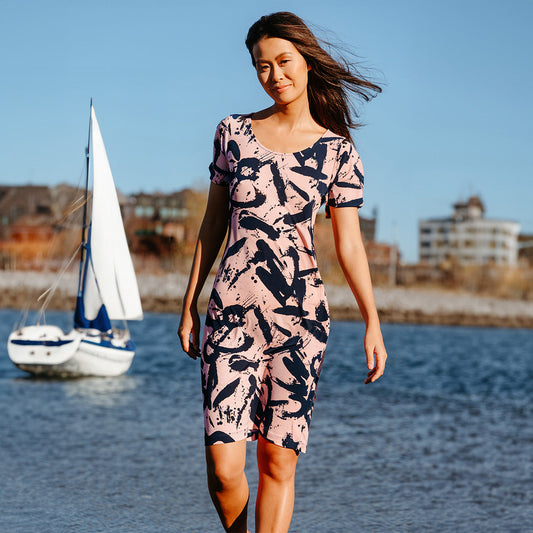 Back Keyhole Dress - Splash Stroke - Final Sale! | Clara Sunwoo Quality