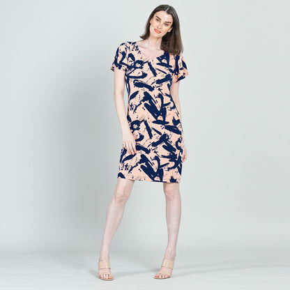 Back Keyhole Dress - Splash Stroke - Final Sale! | Clara Sunwoo Quality