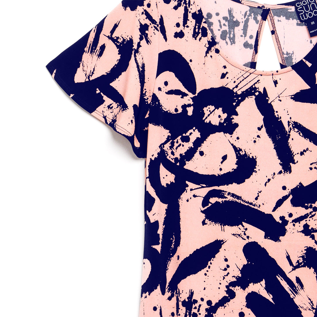 Back Keyhole Dress - Splash Stroke - Final Sale! | Clara Sunwoo Quality
