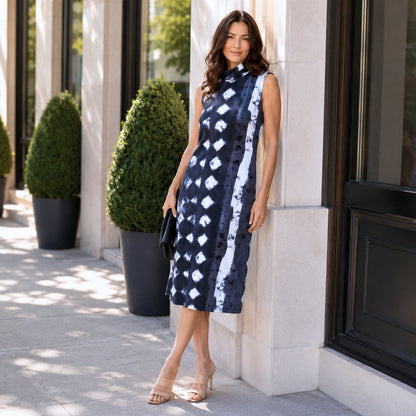 Mock Neck Midi Sheath Dress - Diamond Grey-Scale - Final Sale! | Clara Sunwoo Deals