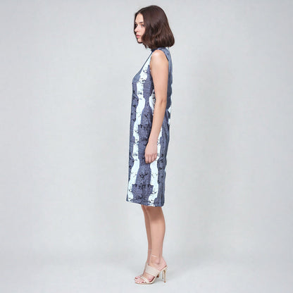 Mock Neck Midi Sheath Dress - Diamond Grey-Scale - Final Sale! | Clara Sunwoo Deals