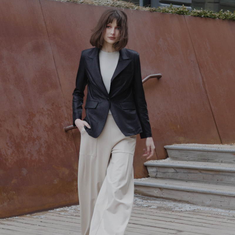 Liquid Leather™ Signature Pocket Blazer - Black | Clara Sunwoo Signature