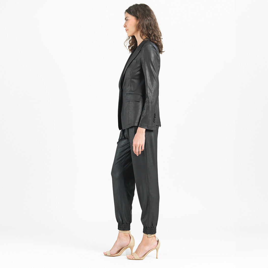 Liquid Leather™ Signature Pocket Blazer - Black | Clara Sunwoo Signature
