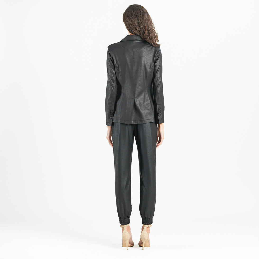 Liquid Leather™ Signature Pocket Blazer - Black | Clara Sunwoo Signature