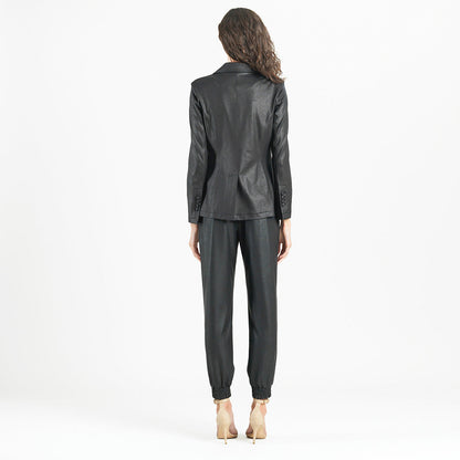 Liquid Leather™ Signature Pocket Blazer - Black | Clara Sunwoo Signature