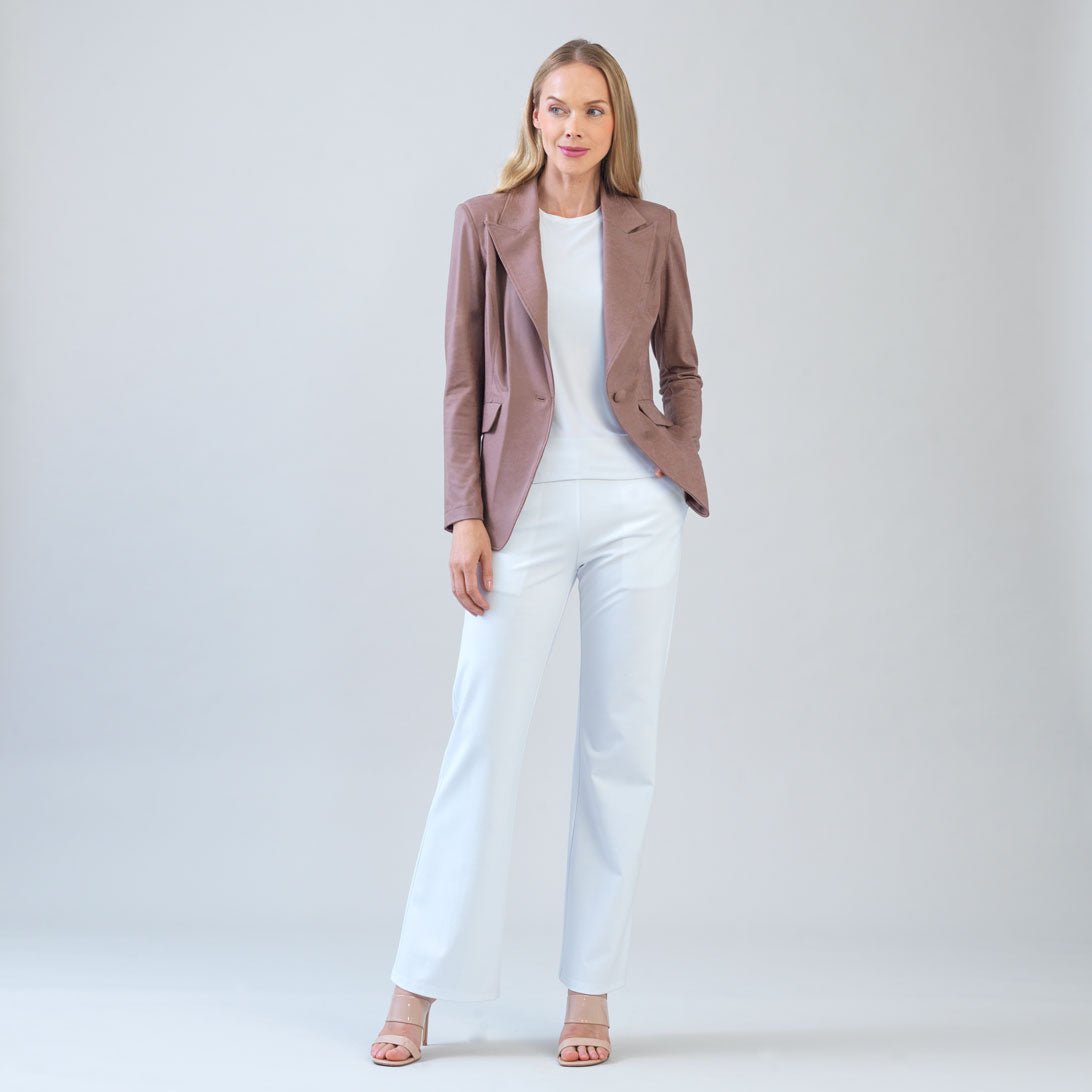Liquid Leather™ Signature Pocket Blazer - Taupe | Clara Sunwoo Trending