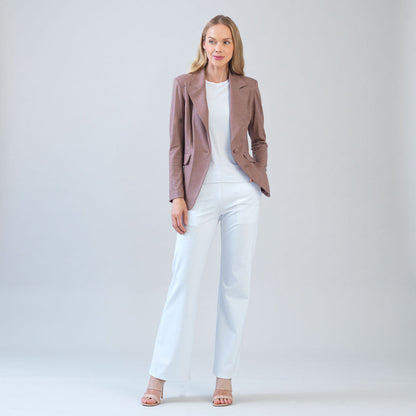 Liquid Leather™ Signature Pocket Blazer - Taupe | Clara Sunwoo Trending