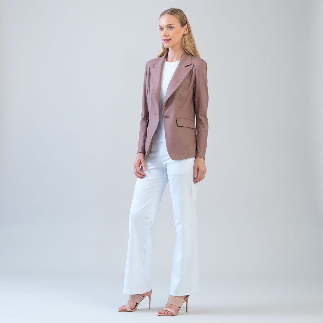 Liquid Leather™ Signature Pocket Blazer - Taupe | Clara Sunwoo Trending