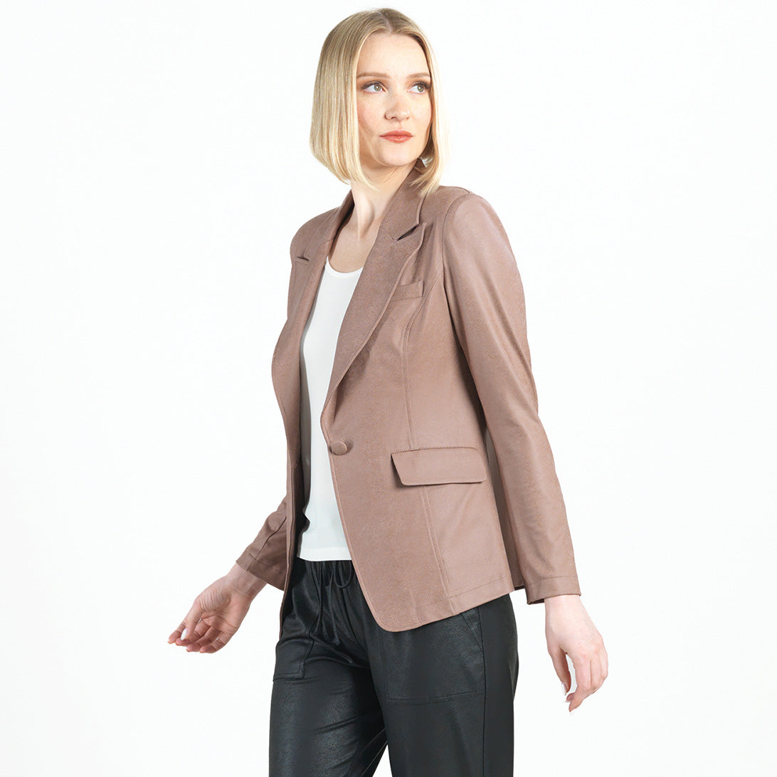 Liquid Leather™ Signature Pocket Blazer - Taupe | Clara Sunwoo Trending