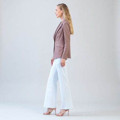 Liquid Leather™ Signature Pocket Blazer - Taupe | Clara Sunwoo Trending