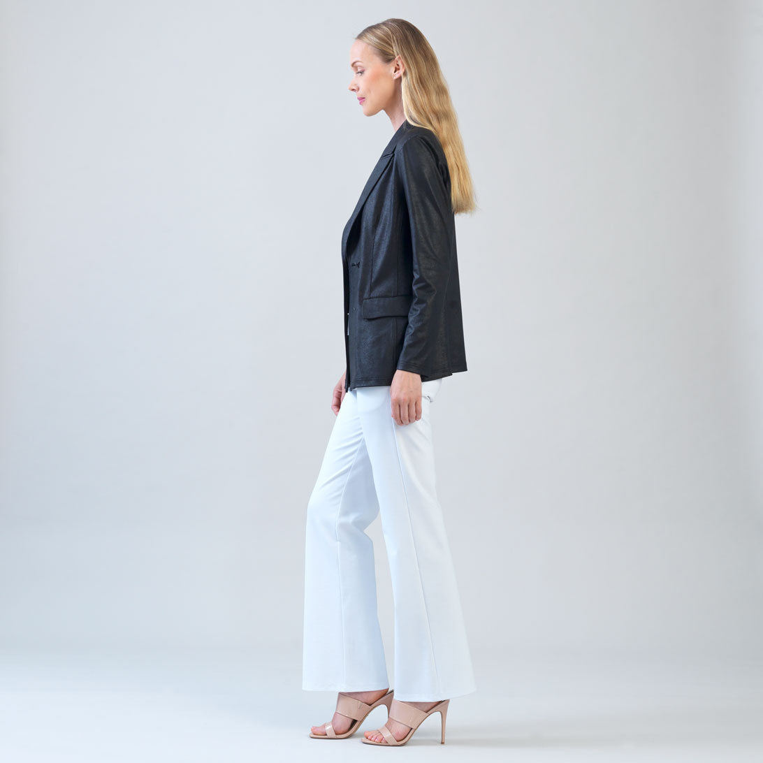 Liquid Leather™ Double Breasted Blazer - Black - Final Sale | Clara Sunwoo Customer Favorite