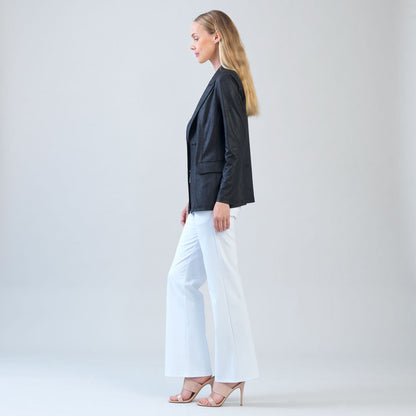 Liquid Leather™ Double Breasted Blazer - Black - Final Sale | Clara Sunwoo Customer Favorite
