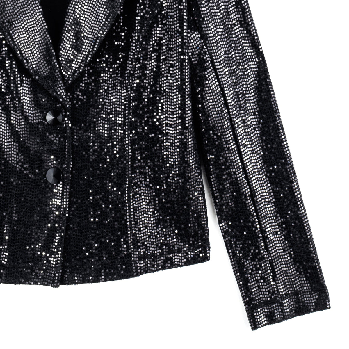 Sequin Knit - Modern Button Blazer - Black - Final Sale | Clara Sunwoo Trusted