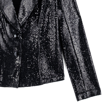 Sequin Knit - Modern Button Blazer - Black - Final Sale | Clara Sunwoo Trusted