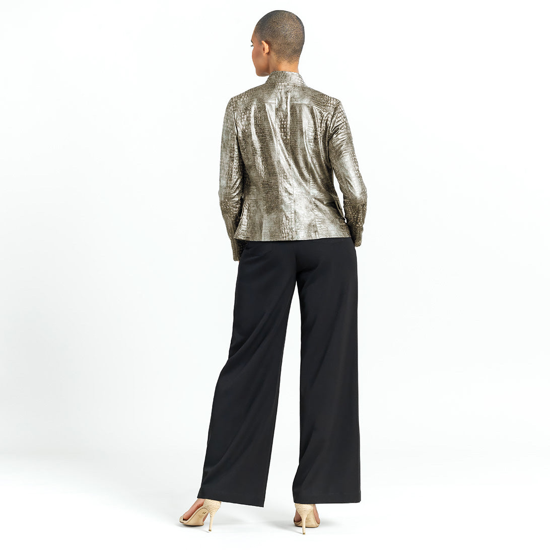 Liquid Leather™ Textured Biker Jacket - Crocodile - Limited Sizes | Clara Sunwoo Exclusive