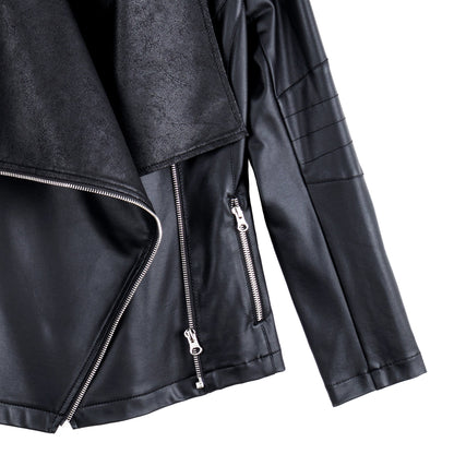 Liquid Leather™ Drape Neck Zip Jacket - Black - Final Sale | Clara Sunwoo Value