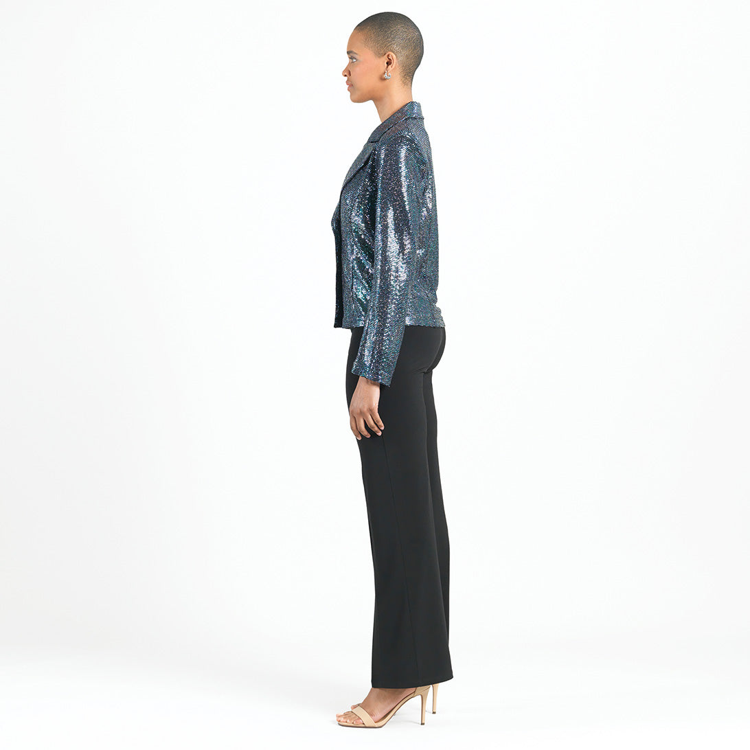 Shimmer Sequin - Modern Button Blazer - Gunmetal - Final Sale | Clara Sunwoo Quality