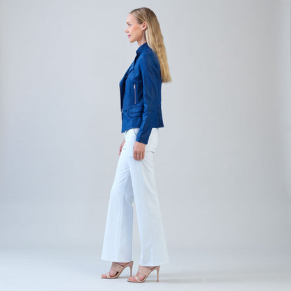 Liquid Leather™ Biker Jacket - Cobalt - Final Sale | Clara Sunwoo Value