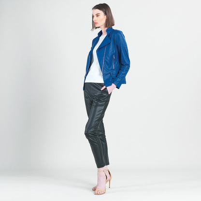Liquid Leather™ Biker Jacket - Cobalt - Final Sale | Clara Sunwoo Value